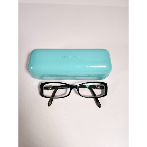 Tiffany & Co Womens Black Eyeglass Frames TE2016 A055 51mm With Turquoise Hard C - Picture 10 of 16